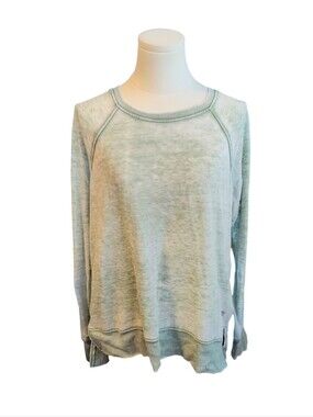 Balance Collection Acid Washed Green Side Slit Athletic Sweater Size Small